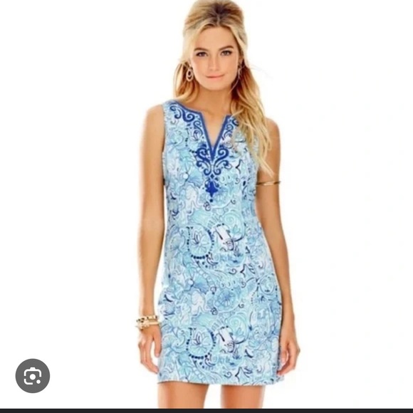 Lilly Pulitzer Lyssa Lucky Trunks Shift Dress - Picture 1 of 7